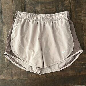 Nike Women's Light Beige and Brown Athletic Shorts